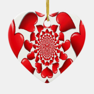 Ornement Cœur En Céramique Romantique Red Hearts Art Motif Imprimer