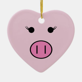 Ornement Cœur En Céramique Sadie Le Cochon Rose ~ Cute Kawaii
