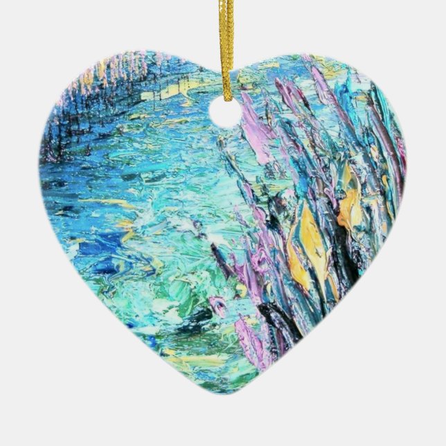 Ornement Cœur En Céramique Saluez vos voisins (Devant)