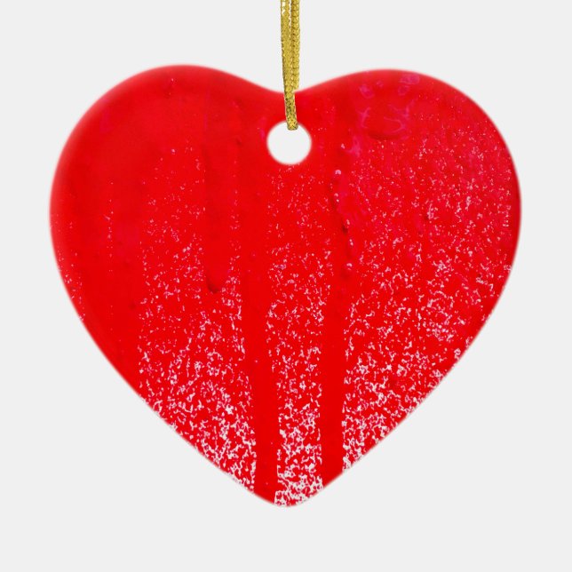 Ornement Cœur En Céramique sang coulant (Devant)