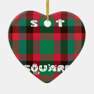Ornement Cœur En Céramique Scottish Royal À damiers Tartan Plaid avec texte
