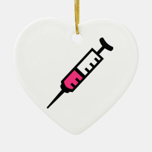 Ornement Cœur En Céramique Seringue d'injection