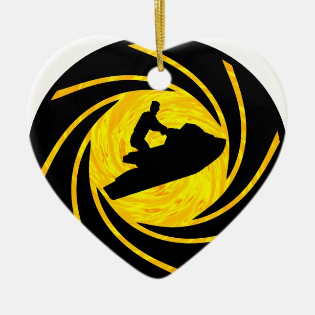 ORNEMENT CŒUR EN CÉRAMIQUE SOLÉNOÏDE DE SKI DE JET (Devant)