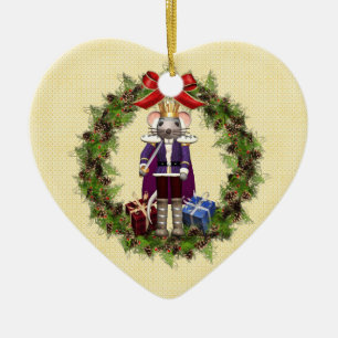 Ornement Cœur En Céramique Souris King Wreath Heart Ornament