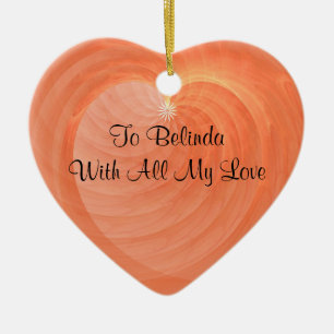 Ornement Cœur En Céramique Souvenir à nervures romantique de coeur d'occasion