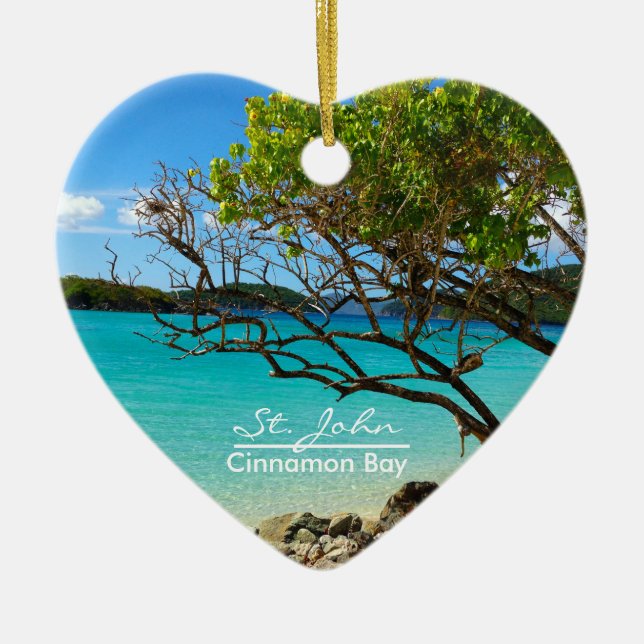 Ornement Cœur En Céramique St. John Cinnamon Bay Ceramic Heart Ornament (Devant)