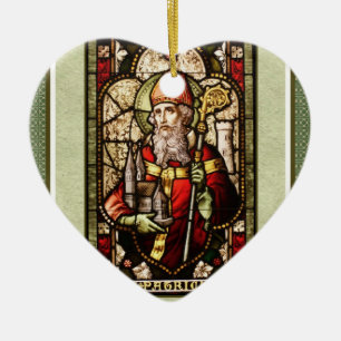 Ornement Cœur En Céramique St. Patrick Digital Art Ceramic Heart Ornament