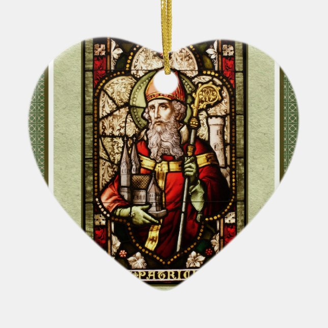 Ornement Cœur En Céramique St. Patrick Digital Art Ceramic Heart Ornament (Devant)