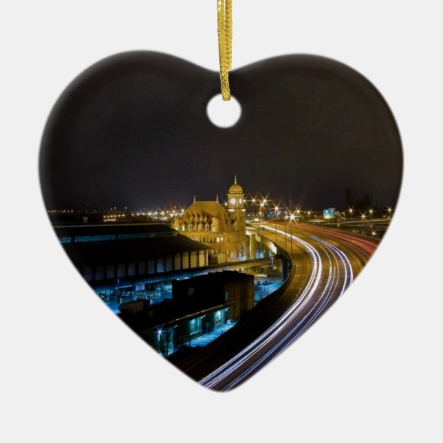 Ornement Cœur En Céramique Station RVA de rue principale (Devant)