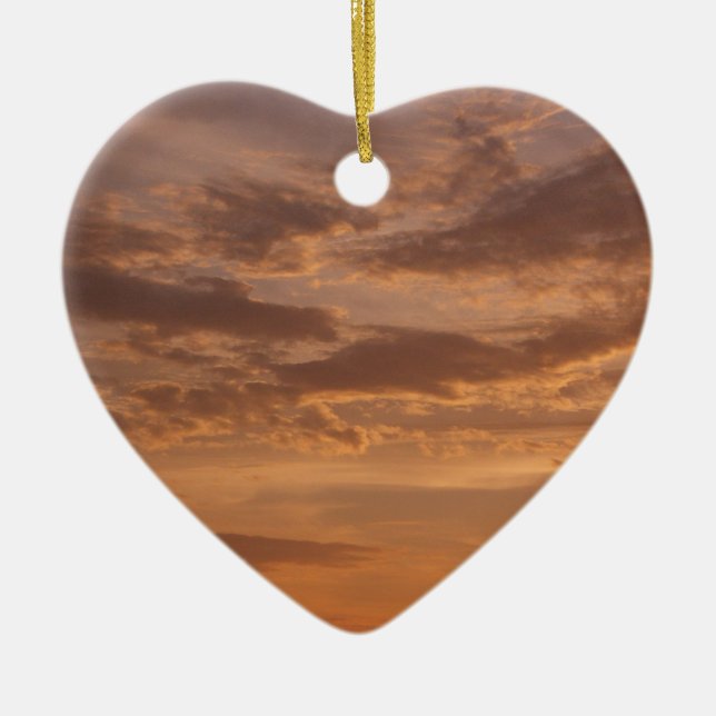Ornement Cœur En Céramique Sunset Clouds II Pastel Nature Abstraite (Devant)