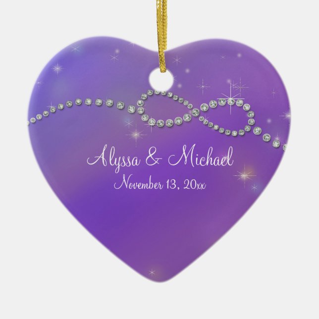 Ornement Cœur En Céramique Symbole d'infinité rose Signal d'amour infini (Devant)