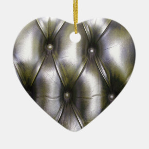 Ornement Cœur En Céramique Tapisserie d'ameublement en cuir