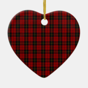 Ornement Cœur En Céramique Tartan d'écossais de clan de Wallace