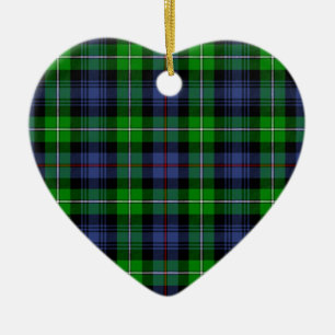 Ornement Cœur En Céramique Tartan du Mackenzie (aka tartan de montagnards de