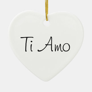 Ornement Cœur En Céramique Ti Amo/I Love You