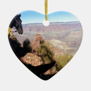Ornement Cœur En Céramique Tour du sud de mule de parc national de canyon