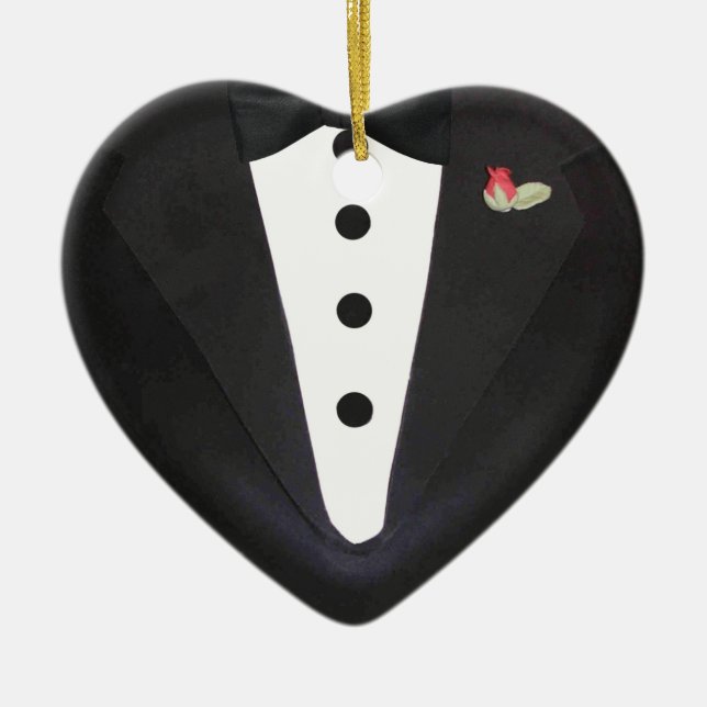 Ornement Cœur En Céramique Tout habillé 2 (Devant)