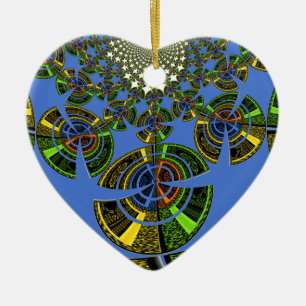 Ornement Cœur En Céramique Tradition bleue