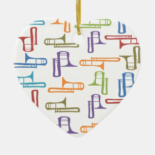 Ornement Cœur En Céramique Trombones