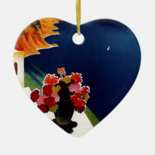 Ornement Cœur En Céramique Vintage Capri Italie Voyage