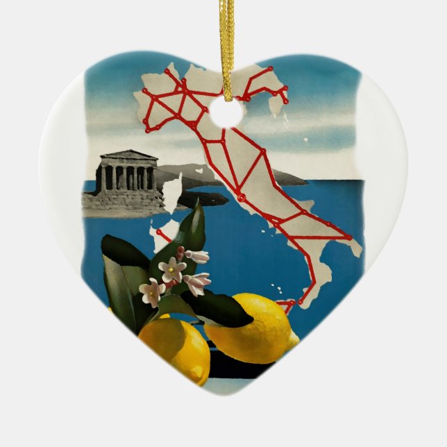 Ornement Cœur En Céramique Vintage Italie (Devant)