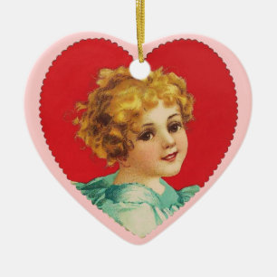 Ornement Cœur En Céramique Vintage Valentine Heart