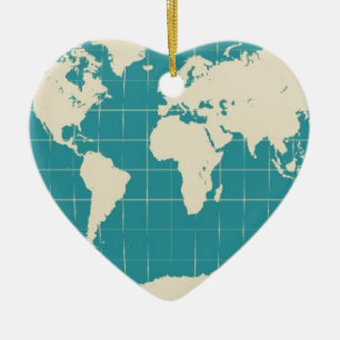Ornement Cœur En Céramique Voyageur du monde
