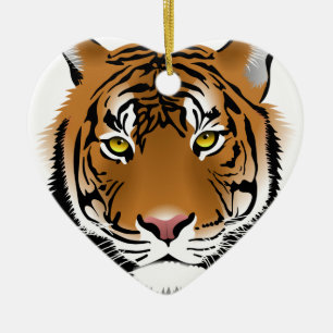 Ornement Cœur En Céramique Yeux de Tigre