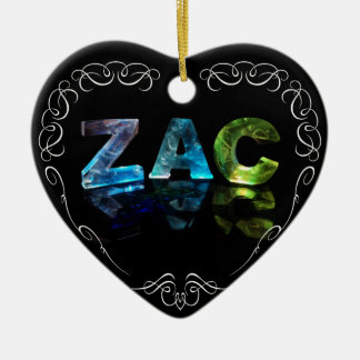 Ornement Cœur En Céramique Zac - le Zac nommé dans 3D s'allume (la