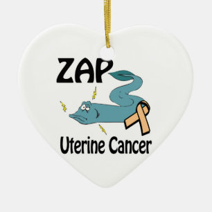 Ornement Cœur En Céramique ZAP Cancer de l'utérus