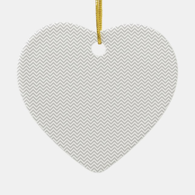 Ornement Cœur En Céramique ZigZag gris simple (Devant)