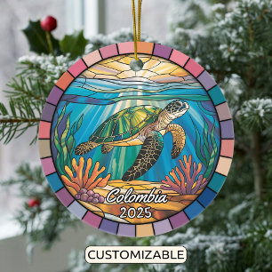 Ornement Colombie personnalisé, tortue de mer