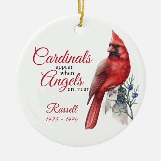 Ornement commémoratif cardinal avec nom personnali (Devant)