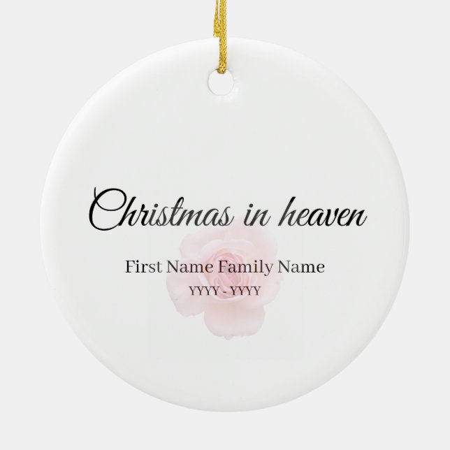 Ornement commémoratif de Noël au ciel (Dos)