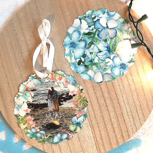 Ornement commémoratif de Noël du Mariage tropical