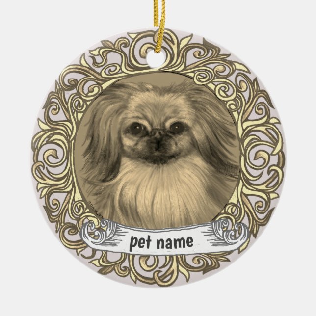 ornement commémoratif pour chien Pékinois aimé (Devant)