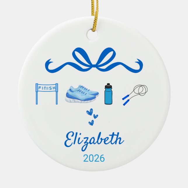 Ornement Coquette de course, cadeau semi-marathon (Devant)