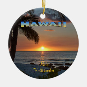 Ornement : Coucher de soleil Waikoloa #1 (Cercle)