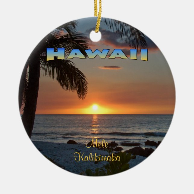 Ornement : Coucher de soleil Waikoloa #1 (Cercle) (Devant)