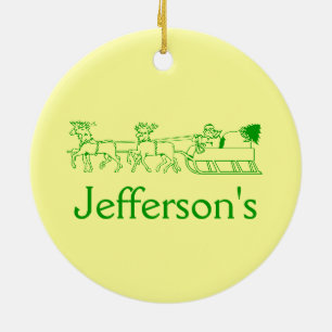 Ornement - Couronne de Noël et traîneau