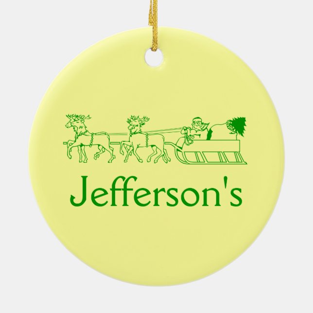 Ornement - Couronne de Noël et traîneau (Dos)