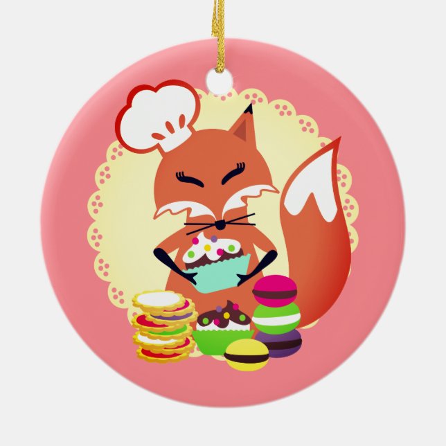 Ornement culinaire de Noël de boulangerie de chef (Dos)