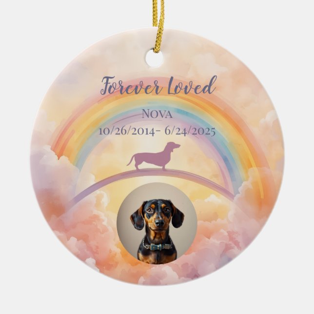 Ornement Dachshund Rainbow Bridge – Musique (Devant)