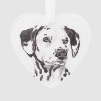 Ornement dalmatien de coeur d'art de chien