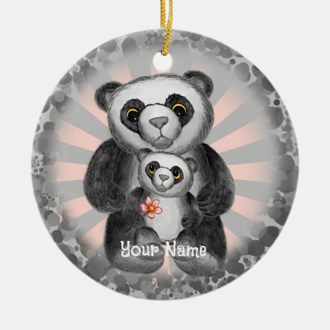 Ornement d'amour d'ours panda (Devant)