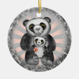 Ornement d'amour d'ours panda