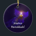 Ornement d'ange de Hanoukka<br><div class="desc">Un ange bleu minuscule, une conception originale basée sur les motifs de la fleur d'alto bleue la plus profonde.</div>