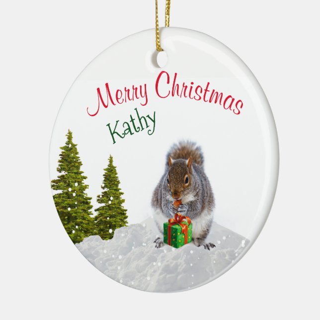 Ornement d'animal mignon / Écureuil de Noël (Gauche)