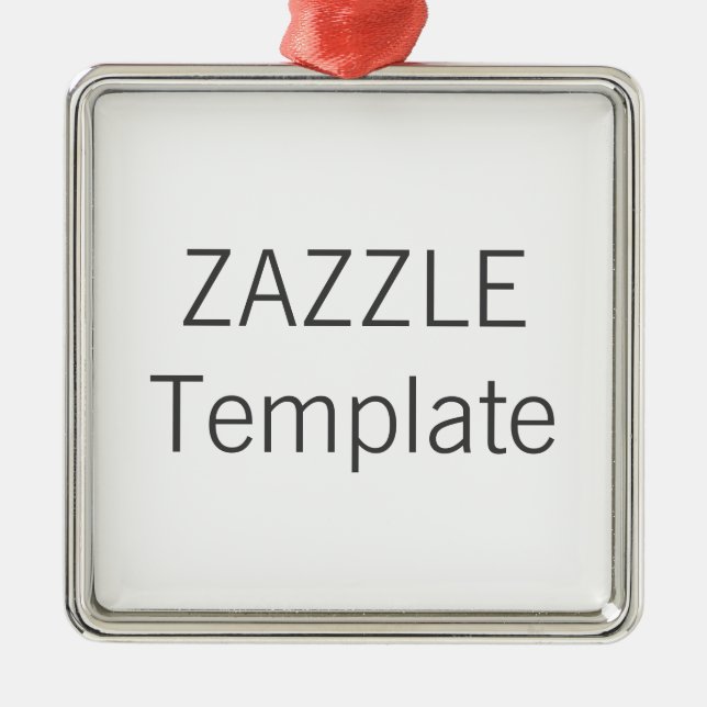 Ornement d'arbre de Noël CARRÉ Premium personnalis (Devant)