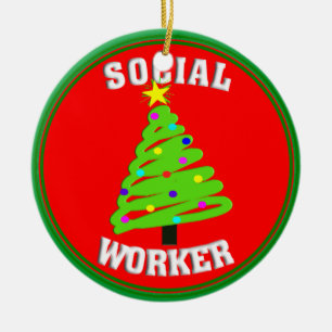 Ornement d'arbre de Noël d'assistant social